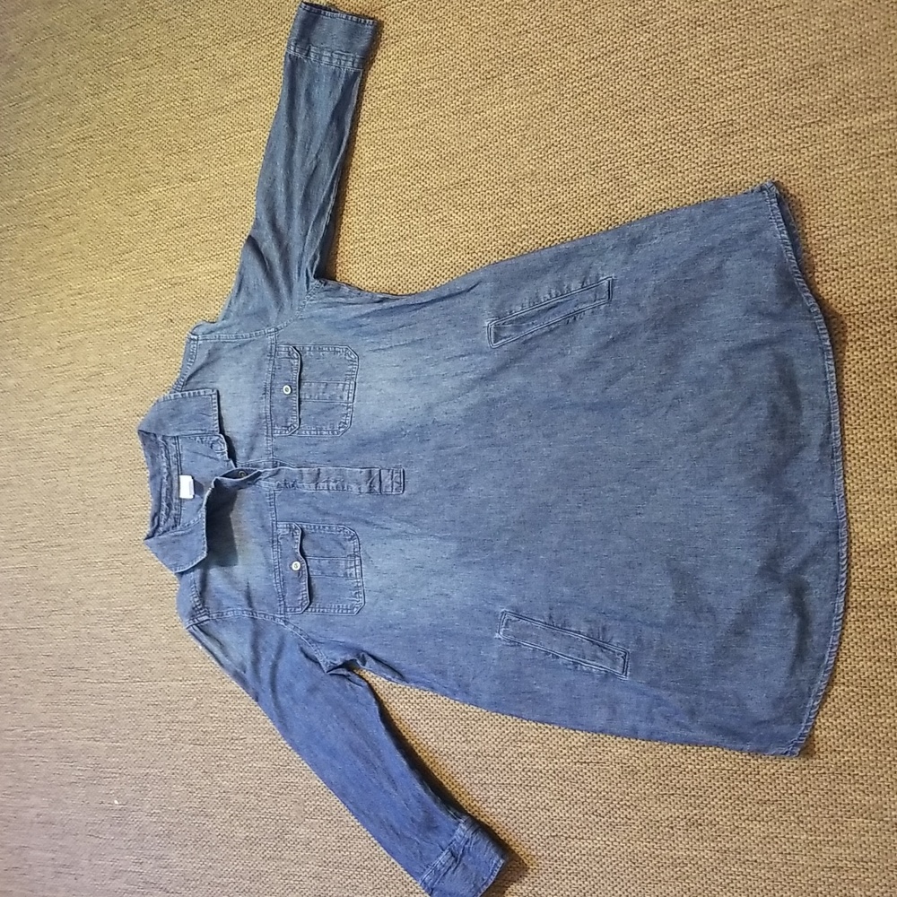 Large, light, soft, denim tunic, 2 side pockets